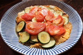 夏野菜のかんたん卵とじの写真(長野県佐久市)