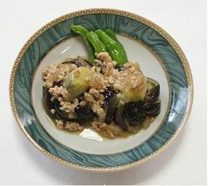 茶せんナスのそぼろあんかけの写真(長野県佐久市)