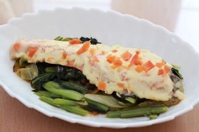鮭のピザ風ちゃんちゃん焼きの外観